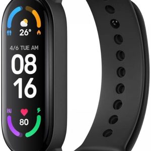 Xiaomi Mi Smart Band 6 - 1.56'' (3.96 cm) Large AMOLED Color Display, 2 Week Battery Life, 30 Fitness Mode, 5 ATM, SpO2, HR, Sleep Monitoring, Women's Health Tracking, Alarm, Music Control (Black)
