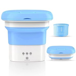 Triyugo Portable Washing Machine, 9L Mini Laundry Washer with 3 Modes Cleaning for Underwear, Baby Clothes, Sock, Small Delicates. Foldable Washer and Dryer Combo for Apartment, Home, Hotel, Camping